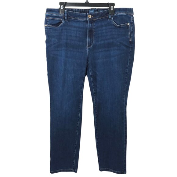 J Jill Authentic Fit Slim Ankle Jeans Womens 18 Stretch Waist Mid Rise Denim - Picture 1 of 15